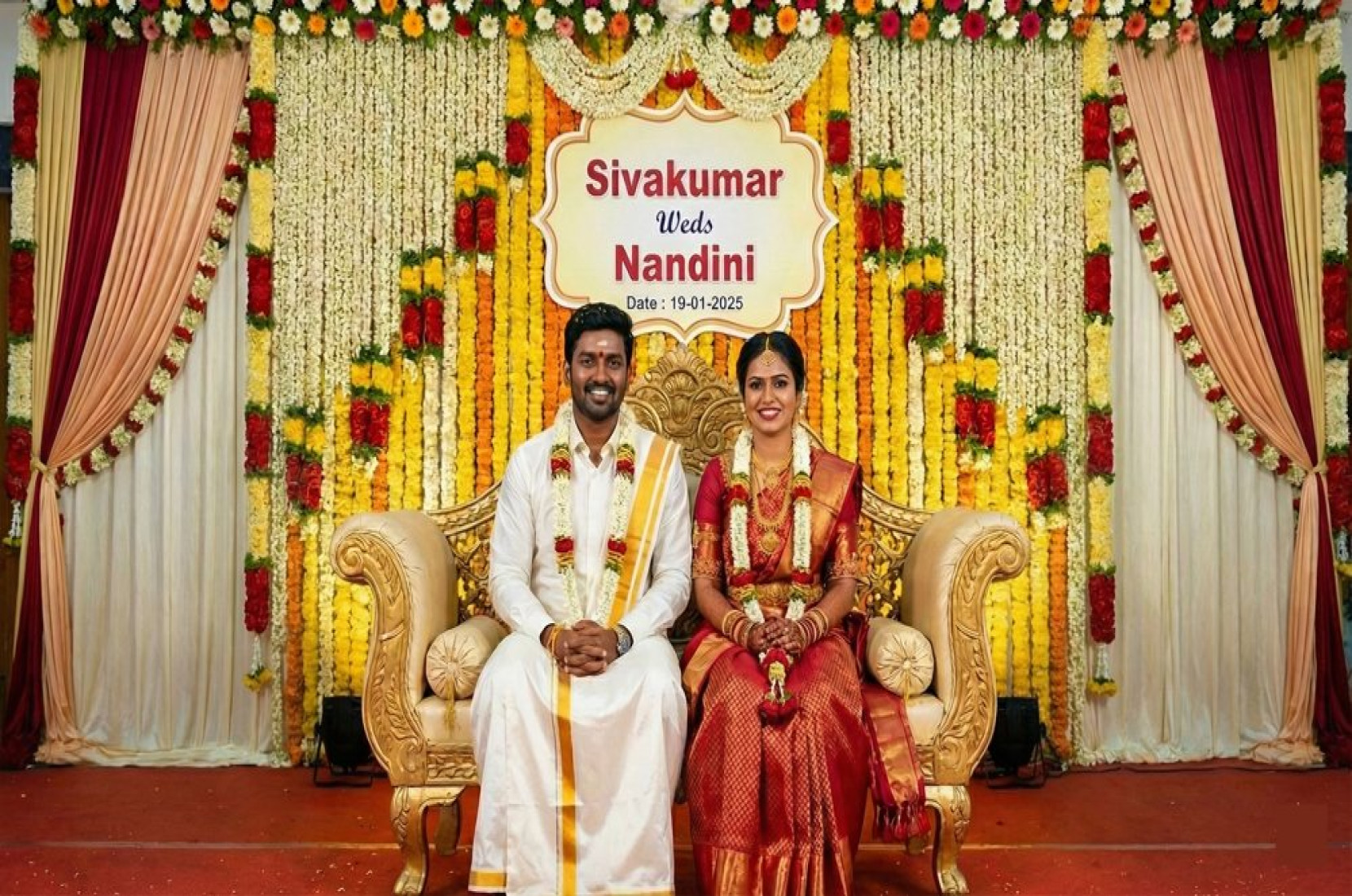 Siva Kumar & Nandini Wedding Photo - Agamudayar Matrimonial